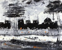 Hamid Alvi, 08 x 10 inch, Oil on Canvas, Landscape Painting, AC-HA-026